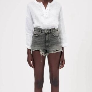 NWT ZARA the High Waisted Shorts in Arctic grey size 10